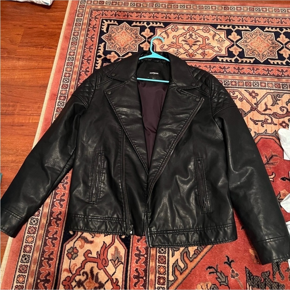 Brand new Express leather jacket in black- Size Large